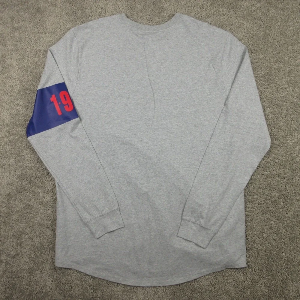 Air Jordan Shirt Mens 2XL Gray Blue Striped Long Sleeve Basketball Casual Tee